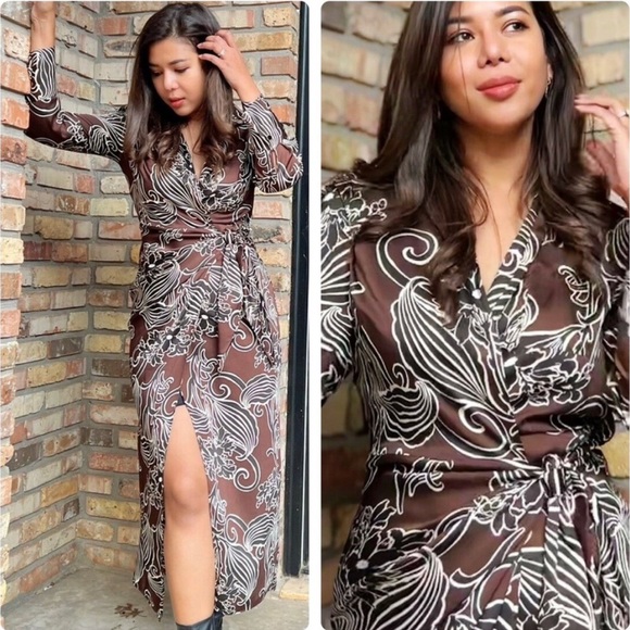 Zara printed wrap dress - Picture 2 of 7